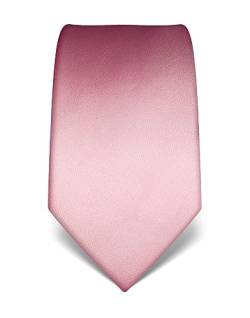 Vincenzo Boretti Herren Krawatte reine Seide uni einfarbig edel Männer-Design zum Hemd mit Anzug für Business Hochzeit 8 cm schmal/breit rosa von Vincenzo Boretti