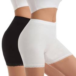 Vinconie Damen Shorts Leggins Kurze Radlerhose Hotpants Damen Unterwaesche Panties, 2 Pack: Schwarz & Weiß, Small / (38 40) von Vinconie