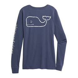 Vineyard Vines Damen Vintage Whale Langarm Pocket T-Shirt, Blauer Blazer, Groß von Vineyard Vines