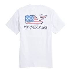 Vineyard Vines Herren Flaggenwal, kurzärmelig T-Shirt, Weiße Kappe, L von Vineyard Vines