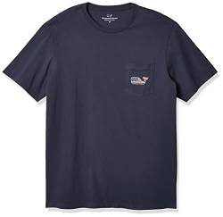 Vineyard Vines Herren Kurzärmeliges V-Ausschnitt Americana Whale Pocket T-Shirt, Blauer Blazer, S von Vineyard Vines