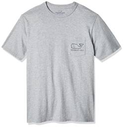 Vineyard Vines Herren Kurzärmeliges Vintage Wal Pocket T-Shirt, Grau meliert, Mittel von Vineyard Vines