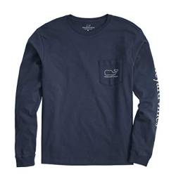 Vineyard Vines Herren Long-Sleeve V V Whale Pocket T-Shirt, Blauer Blazer, Klein von Vineyard Vines