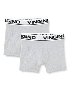 Vingino Jungen Boys (2-Pack) Boxer Shorts, Grey Melee, 12 Jahre EU von Vingino
