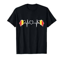 Belgien Flagge Hemd Belgischer Herzschlag T-Shirt von Vintage Belgian Flag Gifts