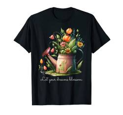 Vintage-Blumen-Blumen-Gartenarbeit mit schönen Blumen T-Shirt von Vintage Botanical Flowers Shirt for Women & Girls