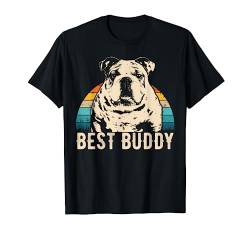 Retro Englische Bulldogge T-Shirt Geschenk Idee von Vintage Englische Bulldoggen Retro T-Shirts