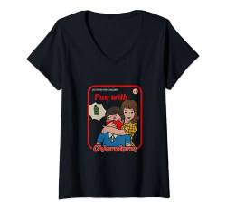 Damen Fun With Chloroform Vintage Childgame Horror Goth Punk T-Shirt mit V-Ausschnitt von Vintage Horror Childgame by Dark Humor Art