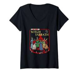 Damen My First Witch Sabbath Occult Witchcraft Vintage Childgame T-Shirt mit V-Ausschnitt von Vintage Horror Childgame by Dark Humor Art