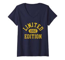 Damen Vintage 1992 Limited Edition Geburtstag Mann Frau Retro T-Shirt mit V-Ausschnitt von Vintage Limited Edition Geburtstag Mann Frau