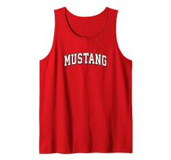 Mustang Oklahoma Vintage Athletic Sports Schwarz-Weiß-Druck Tank Top von Vintage Mustang OK T-Shirts & Retro Tees
