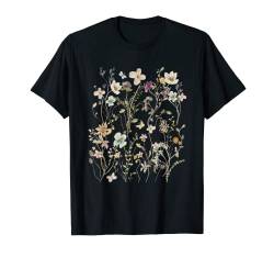 Vintage Boho Flowers Floral Wildflower Botanical Goblincore T-Shirt von Vintage Pressed Flowers Goblincore Cottagecore