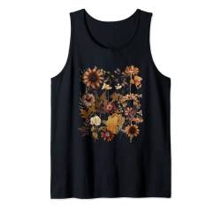 Vintage Flowers Botanische Wildblume Goblincore Cottagecore Tank Top von Vintage Pressed Flowers Goblincore Cottagecore