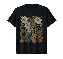 Vintage gepresste Boho Wildblumen inspirierte blühende Blumen T-Shirt von Vintage Pressed Flowers Goblincore Cottagecore