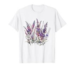 Vintage gepresste Lavendel Blumen Floral Boho Cottagecore T-Shirt von Vintage Pressed Flowers Goblincore Cottagecore