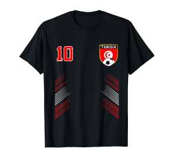 Tunesien-Fußballtrikot Tunesien Retro 10 T-Shirt von Vintage Retro Soccer Football Fans Jersey