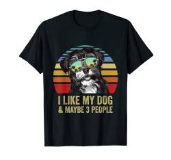 Ich mag meinen Hund und vielleicht 3 Leute Lustiger Havaneser T-Shirt von Vintage Retro Sunset Beach Vibe Cool Dog Owners