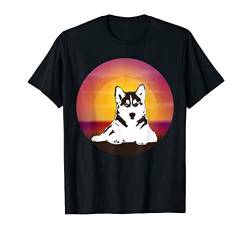 Retro Siberian Husky T-Shirt Damen & Herren von Vintage Siberian Huskies Retro T-Shirts