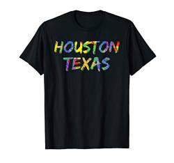 Colorful Rainbow TX Artwork State Pride Gift Houston Texas T-Shirt von Vintage Texan Gifts by Texas Design Studio