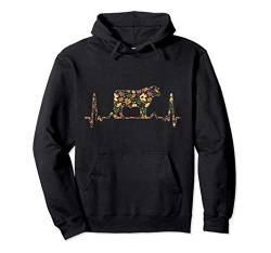 Landwirt Herzschlag Geschenk für Bauern Vintage Kuh Pullover Hoodie von Vintage Tier T-Shirts & Geschenkideen