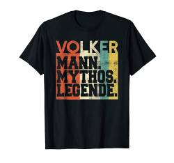 Herren Retro Volker Mann Mythos Legende Geburtstag Geschenk T-Shirt von Vintage Vornamen Geburtstagsgeschenk