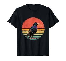 Retro Starling Bird Shirt Animal Birdwatcher Bird Lover T-Shirt von Vintaged