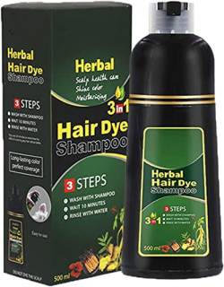 3-in-1 Herbal Hair Coloring Shampoo, 10 Mins Herbal Hair Darkening Shampoo,Instant Black Hair Dye Shampoo Darkening Shampoo Hair Growth Shampoo for Men Women (Black) von Vinxan