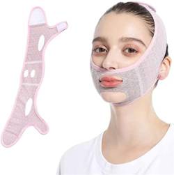 Beauty Face Sculpting Sleep Mask,Chin Up Mask Face Lifting Belt,Reusable V Line Shaping Face Masks,Face Tightening Chin Mask,Double Chin Reducer for Tightening Skin von Vinxan