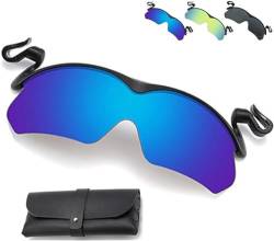 Vinxan Clip Cap Sports Sunglasses,2024 New Polarized Clip Cap Sunglasses,Mens Clip on Sunglasses for Fishing Biking Hiking Cycling Golf Eyewear Uv400,Outdoor Polarized Sunglasses Cycling (Blue) von Vinxan