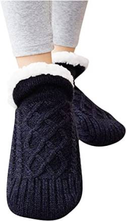Woven and Velvet Indoor Socks Slippers, Sock Slippers,Bye to Numbness Pain and Swelling Non-Slip House Slipper Socks Slippers (M (US:9-11/EU:40-42), Black) von Vinxan