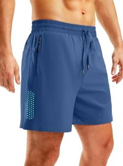 Viodia Herren-Badehose, 12,7 cm, mit Reißverschlusstaschen, schnell trocknend, Strand-Shorts für Herren, Badebekleidung mit Netzfutter, ozeanblau, XXX-Large von Viodia