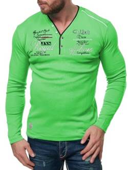 Herren Longshirt | Langarm T-Shirt | Italia Flagge | Offshore 8868 Grün 4XL von Violento