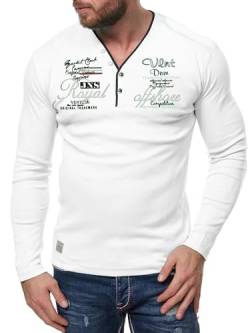 Herren Longshirt | Langarm T-Shirt | Italia Flagge | Offshore 8868 Weiß 4XL von Violento