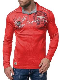 Herren Longshirt | Polo Longsleeve | Poloshirt Design | VLNT Style Designed 7777 (S, Rot) von Violento