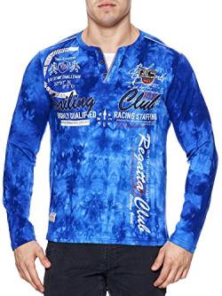 Herren verwaschen Longshirt | Sweatshirt mit Langen Ärmeln | Sailing Club Camp Vlnt Design (3XL-Slim fit, Blau 859) von Violento