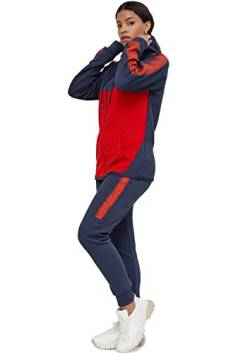 Violento Damen Jogginganzug 1053 (S, Navy-Rot) von Violento