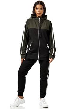 Violento Damen Trainingsanzug | 3750 (M, Schwarz-Oliv 3750) von Violento