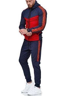 Violento Herren Jogginganzug 1053 (S, Navy-Rot) von Violento