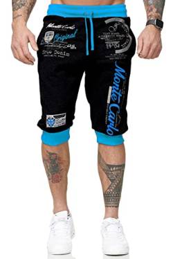 Violento Herren Shorts | Bermudashorts | Kurze Sommer-Hose | Caprihose | Monte Carlo 3761 (M, Schwarz Blau) von Violento