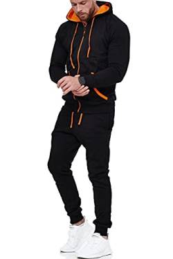 Violento Herren Trainingsanzug 704 (S, Schwarz-Orange) von Violento