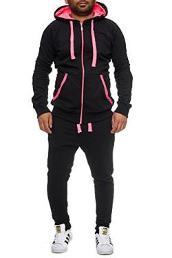 Violento Herren Trainingsanzug 704 (S, Schwarz-Rose) von Violento