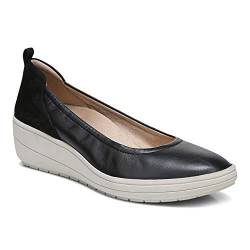 Vionic Damen Vorteil Jacey Slip On Wedges – stützende Damen Plateaukeile, die drei Zonen Komfort mit orthopädischer Einlegesohle Fußgewölbeunterstützung, mittlere und breite Passform, Schwarz, 41 EU von Vionic