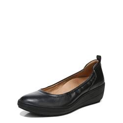 Vionic Damen Vorteil Jacey Slip On Wedges – stützende Damen Plateaukeile, die drei Zonen Komfort mit orthopädischer Einlegesohle Fußgewölbeunterstützung, mittlere und breite Passform, Schwarz, 42 EU von Vionic