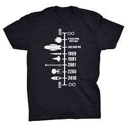 Timeline of Space Travel SciFi Science T-Shirt (Black, 5XL) von Viper