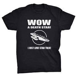 Wow A Death Star Battlestar Funny T-Shirt (Black, M) von Viper