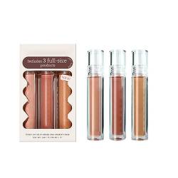 Dicke Lippen compatible with Machen 3 Farben Shuiguang Lippenglasur-Set, 3-teilig, cremig, nährend, aufpolsternder Lipgloss, hochglänzende Lippenglasur, langanhaltendes Geschenkset Schminke (A, A) von Vipomkowa