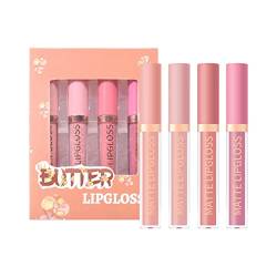 Haltbar Mattes Flüssiger Lippenstift Lipgloss Set für Frauen Labiales Mates 24 Horas Originales Mattes 24 Deep Red Original 24 Stunden Lippenstift Lippenfleck Langlebige Glitzerlippenstifte (B, A) von Vipomkowa