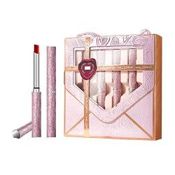 Weihnachtskalender Für Männer Parfum Star And Wish Soft Mist Lipstick Set Bright Lip Glaze Nicht leicht zu verblassende Lippenstift-Make-up-Geschenkbox Sands Rattenlinie (Pink, One Size) von Vipomkowa