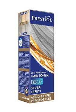 Vips Prestige, Haar-Toner, Silber 02, Semi-permanente Haarfarbe, Für blondes & graues Haar, Ammoniakfrei, Peroxidfrei, 100 ml von Vips Prestige