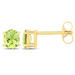 Vira Jewels Damen Ohrstecker 925/- Sterling Silber 0,6cm Glänzend Peridot gelb 0,8ct. 147220010V von Vira Jewels